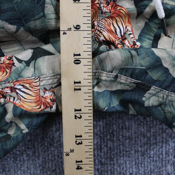 Oas Swim Shorts Men Medium Roar Green Tiger Jungle Print Trunks Mesh Lined Beach - Picture 8 of 10